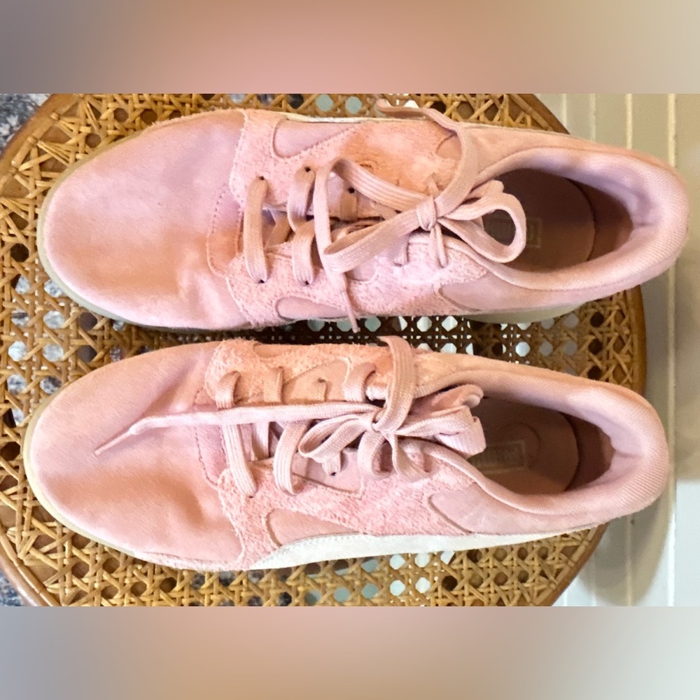 Puma Pink and White Suede Sneakers